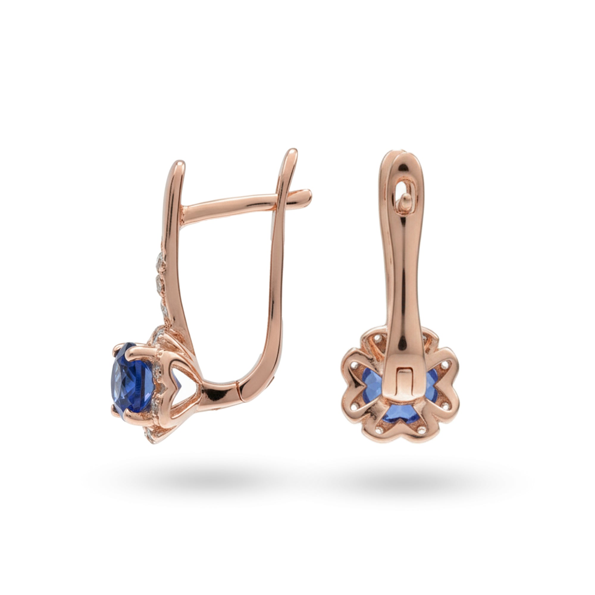 Natural Blue Iolite Sterling Silver Earrings