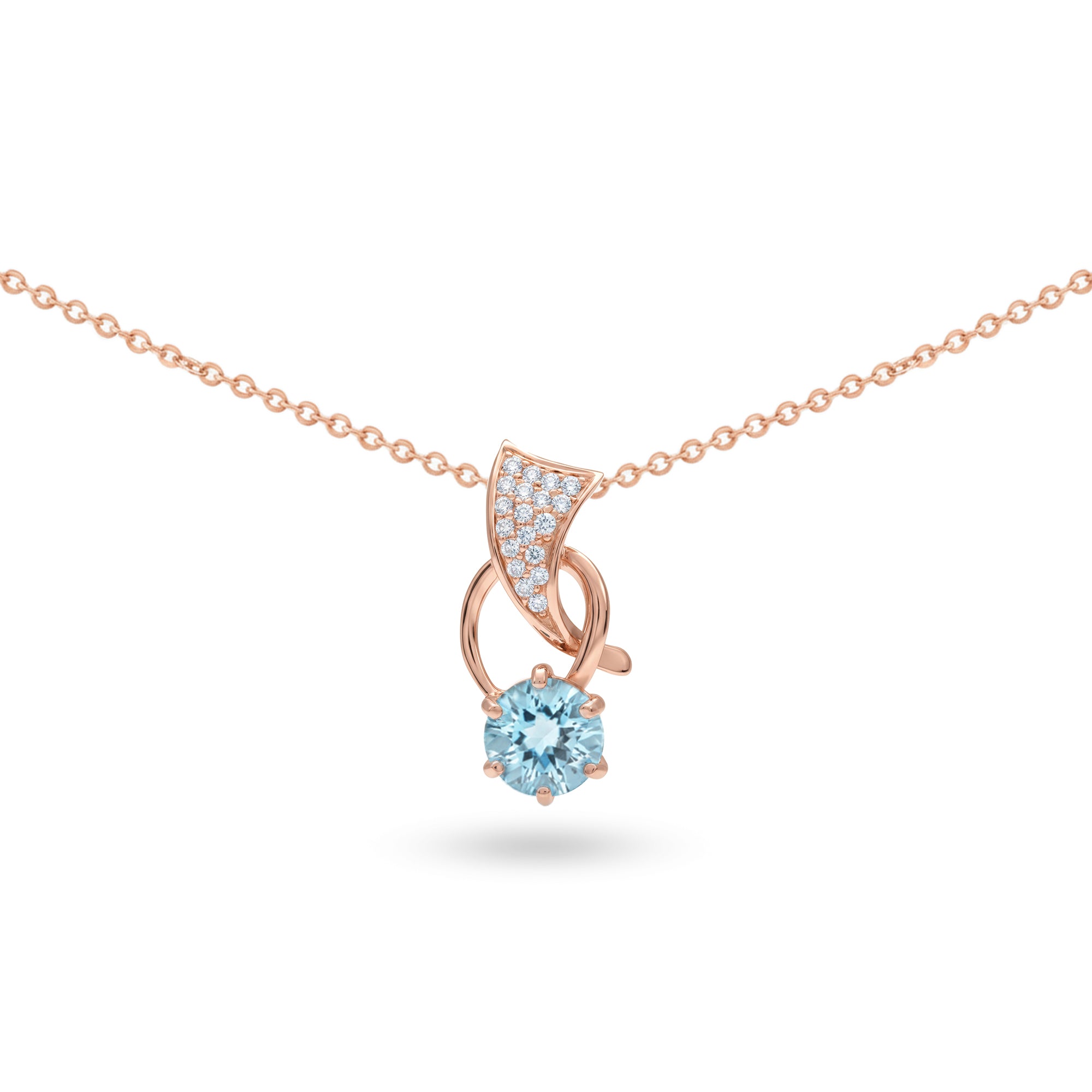 Natural Sky Blue Topaz 925 Silver Pendant Necklace