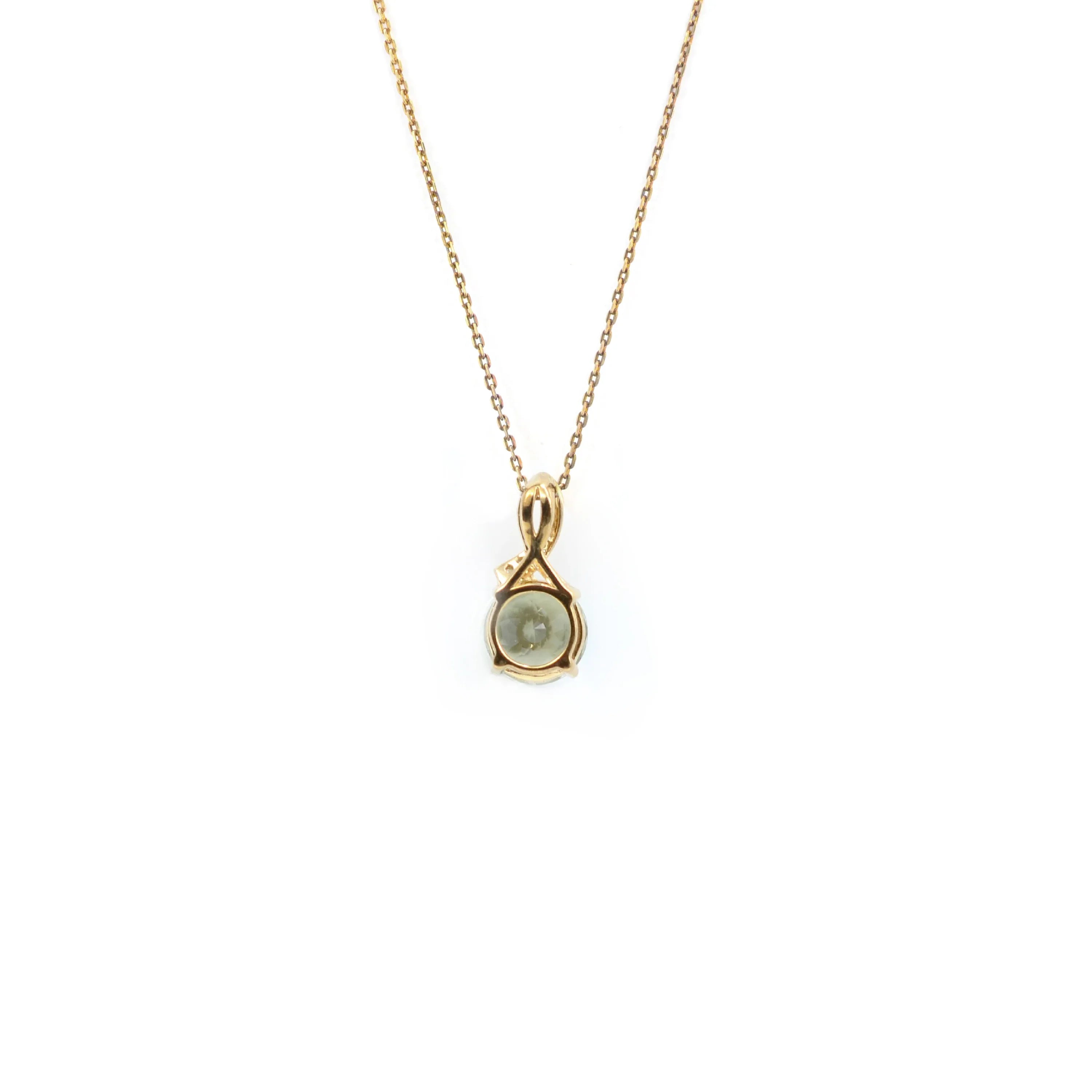 Natural Green Amethyst Pendant Necklace