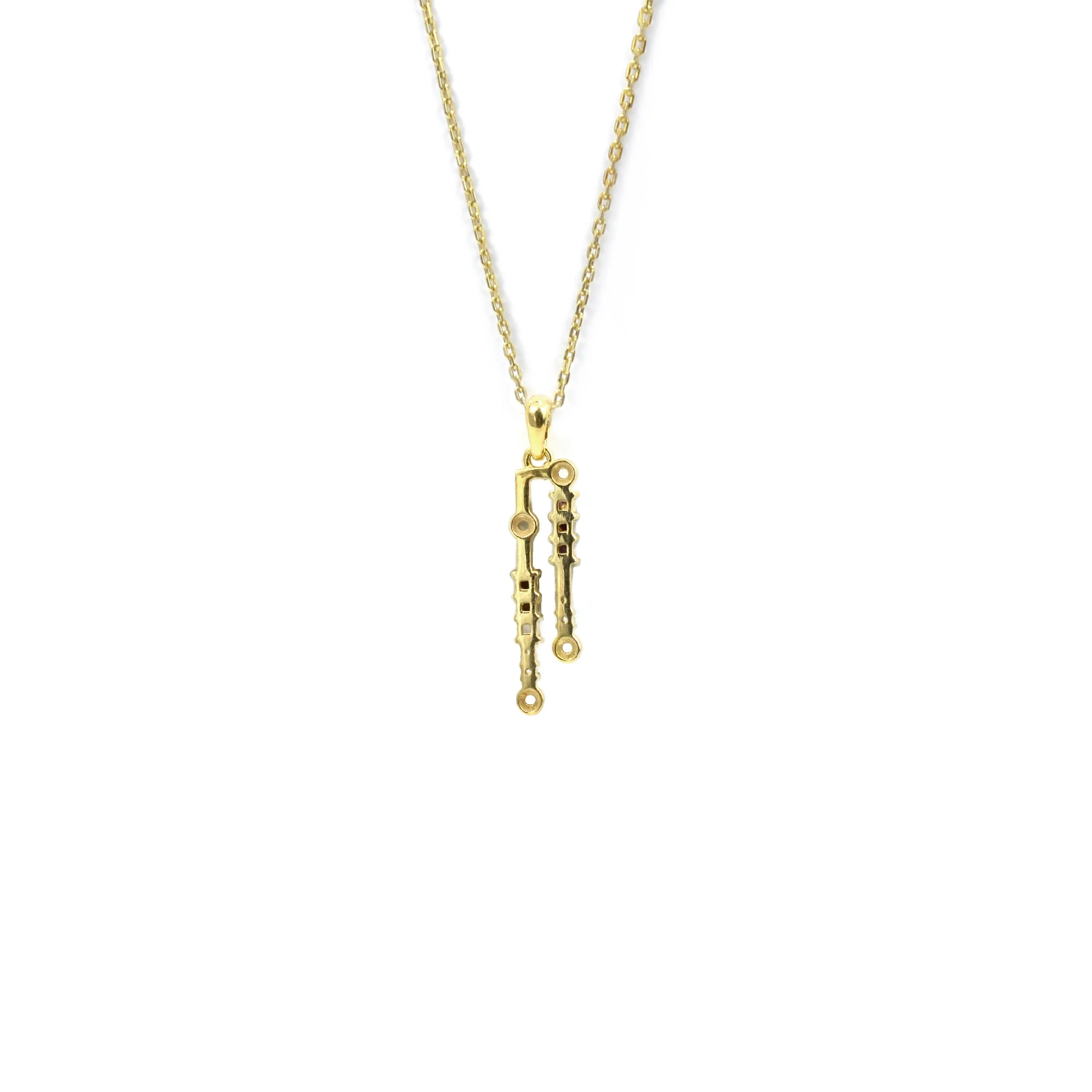 Natural Multistone Bar Drop Necklace Silver
