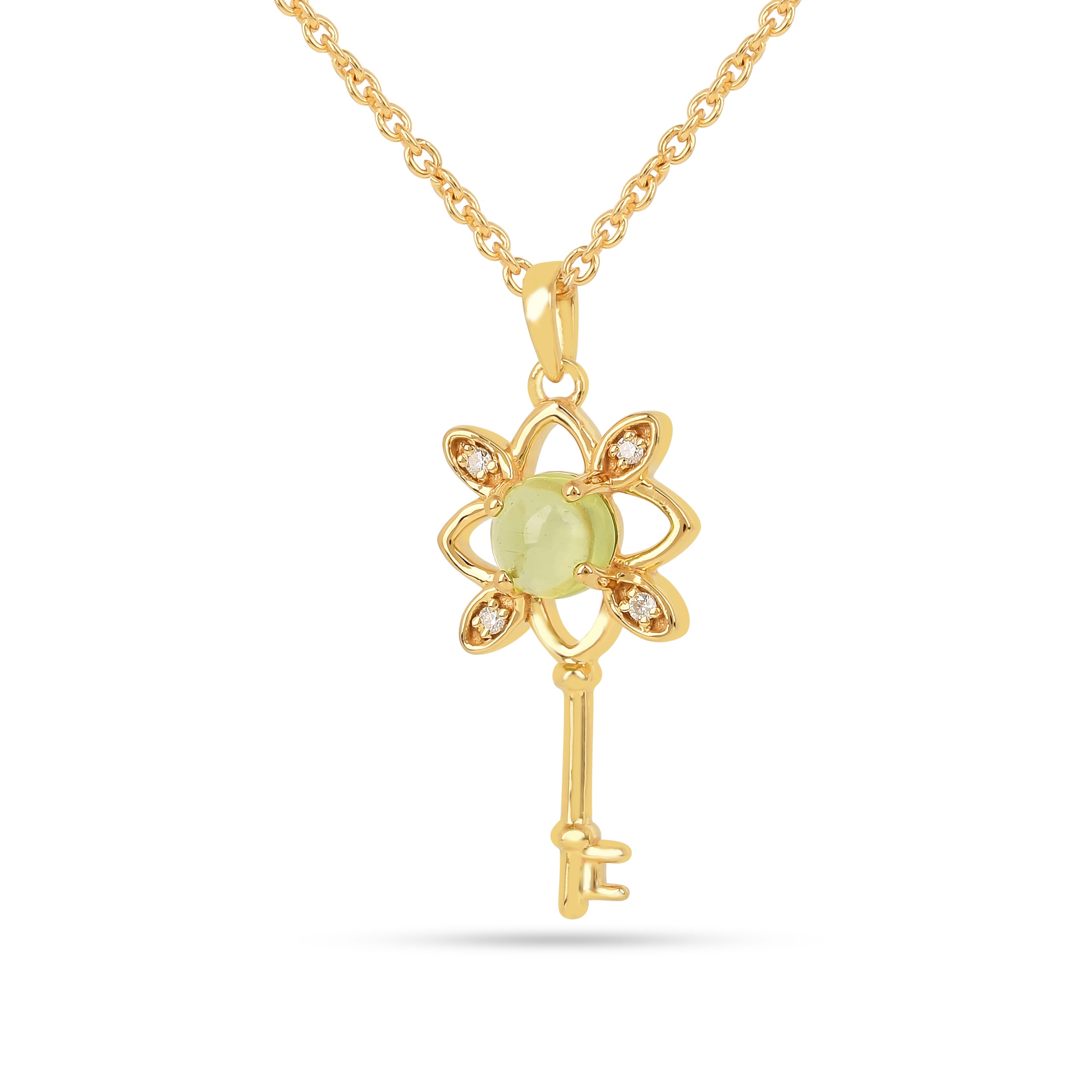 Peridot Key Pendant Necklace