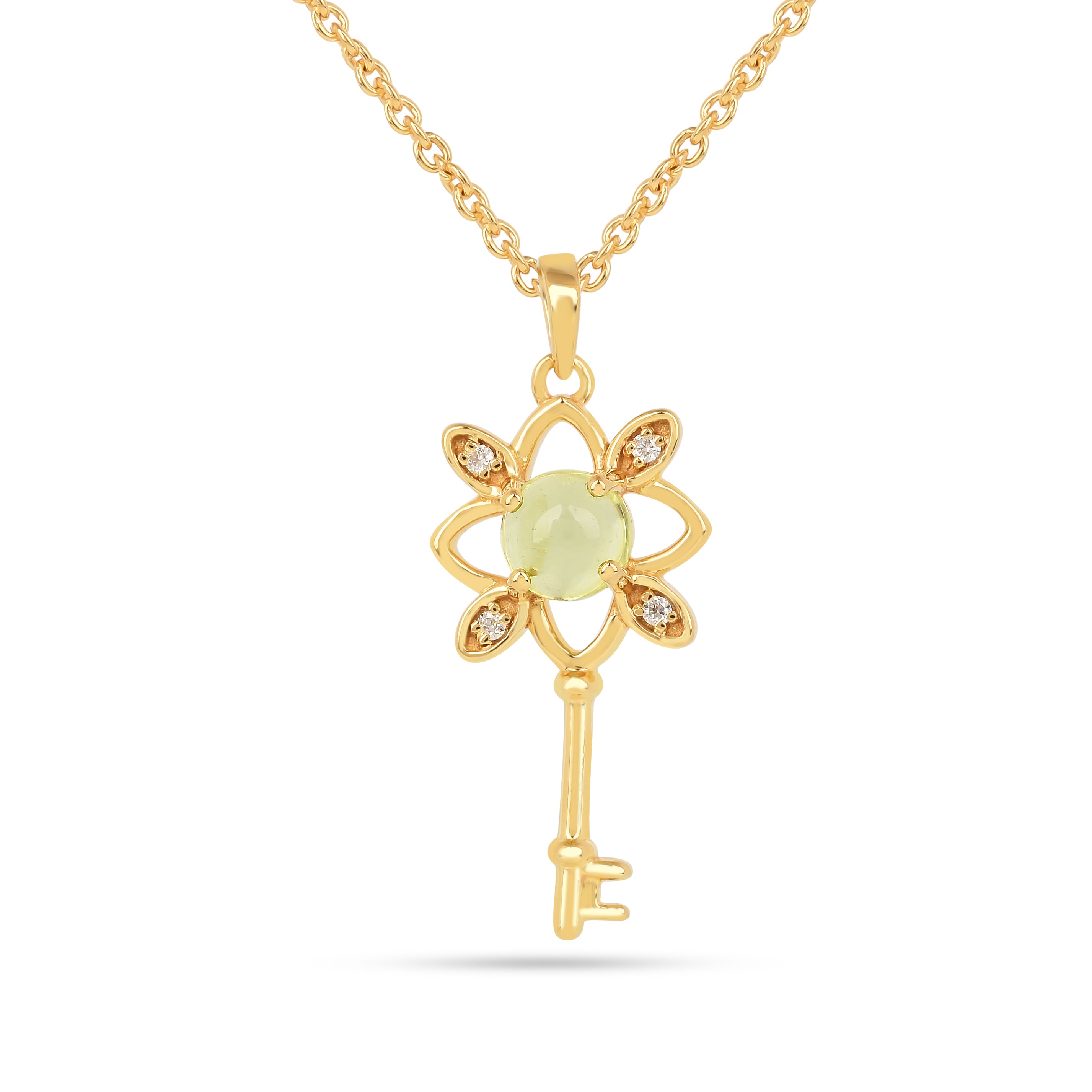 Peridot Key Pendant Necklace