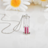 Natural Ruby Hourglass Pendant Necklace