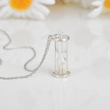 Natural Diamond Hourglass Pendant Necklace