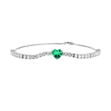 Columbian Created Emerald Heart Bracelet