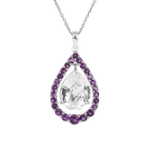 Natural White Topaz Pear Amethyst Necklace