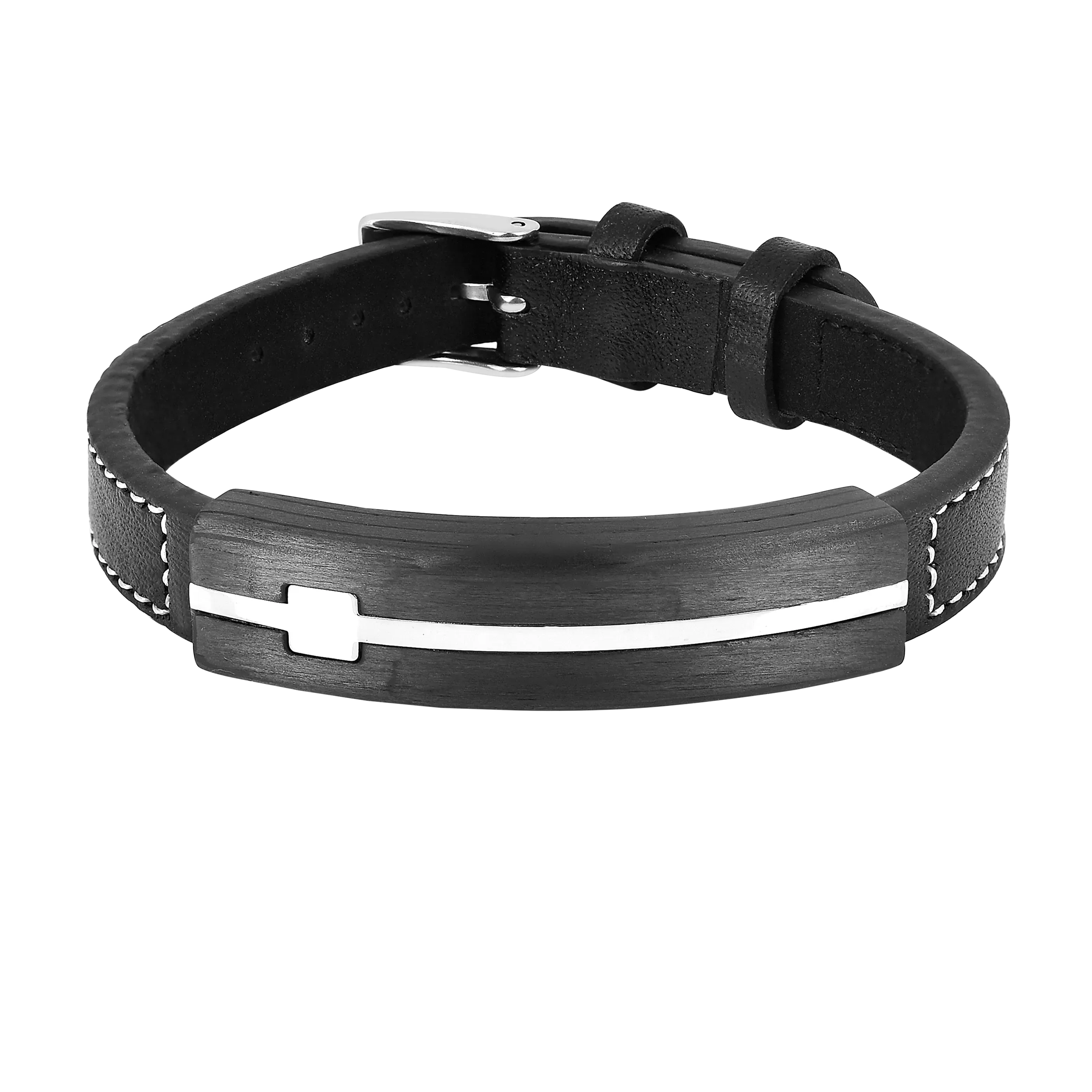 Pulsera minimalista de cuero negro