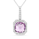 Natural Briolette Cut Pink Amethyst Necklace