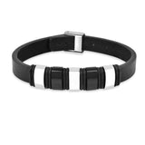 Pulsera de cuero negra para hombre