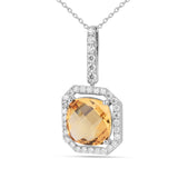 Natural Yellow Briolette Cut Citrine Pendant Necklace