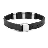 Pulsera de cuero negra para hombre