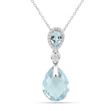 Natural Sky Blue Topaz Necklace Women