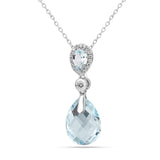 Natural Sky Blue Topaz Necklace Women