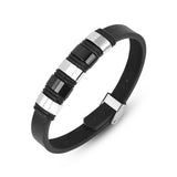 Pulsera de cuero negra para hombre