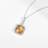 Natural Yellow Briolette Cut Citrine Pendant Necklace