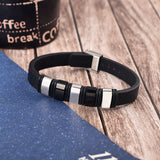 Pulsera de cuero negra para hombre