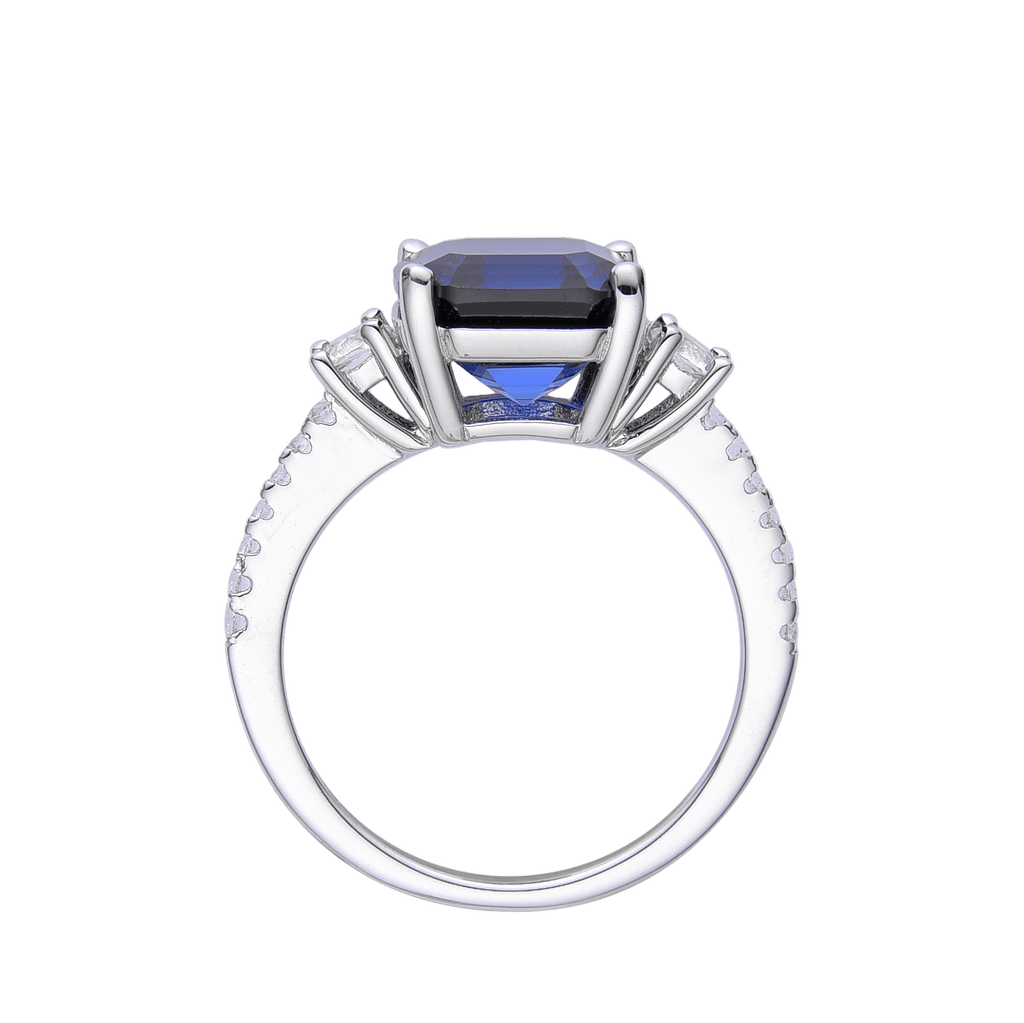 Asscher Cut Natural Sapphire Ring, 1.39 ct Platinum GIA Certified