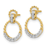 Boucles d'oreilles pendantes en or 14 carats avec diamants de laboratoire