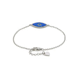 Marquise Cut Blue Opal Evil Eye Bracelet - FineColorJewels