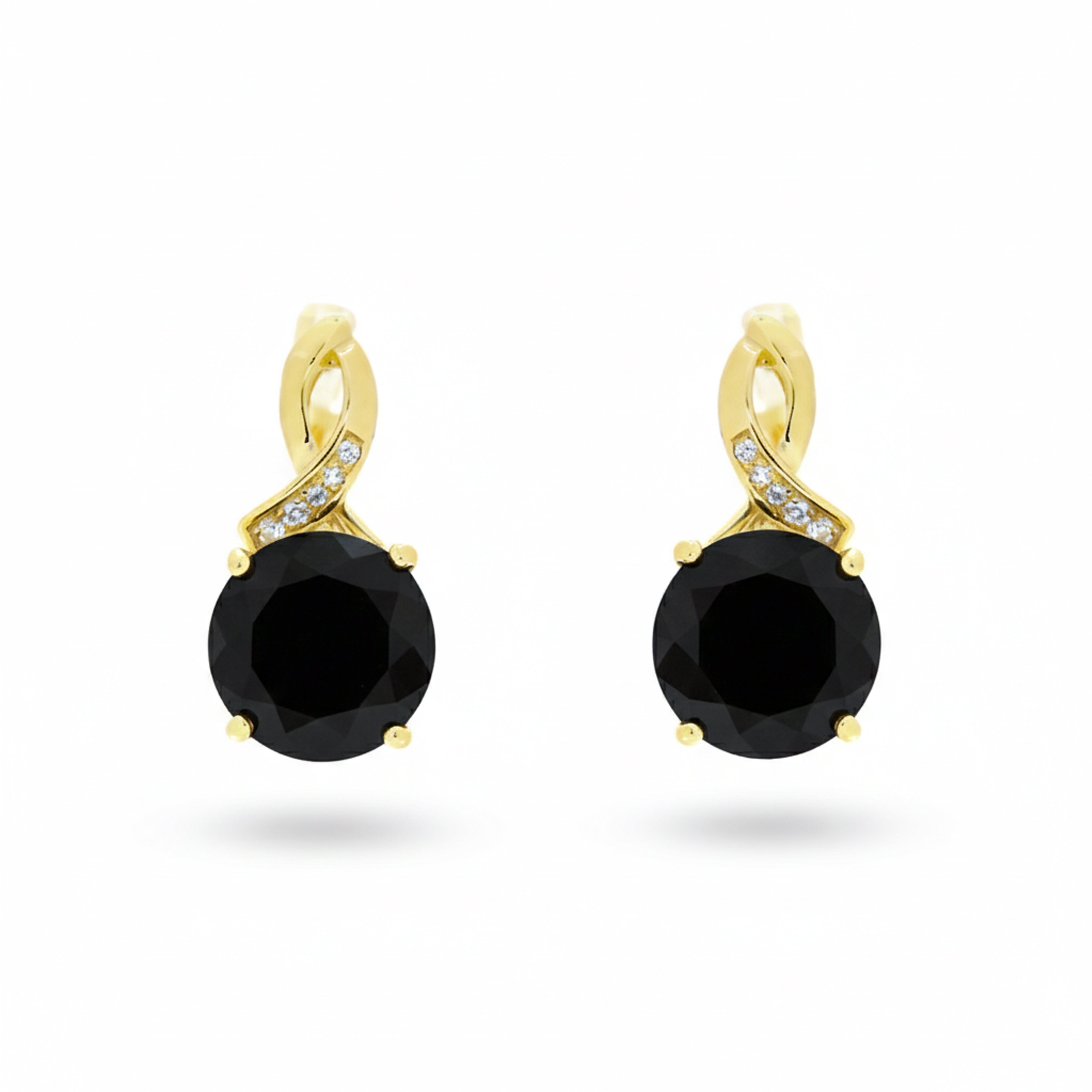 Natural Black Onyx Sterling Silver Earrings