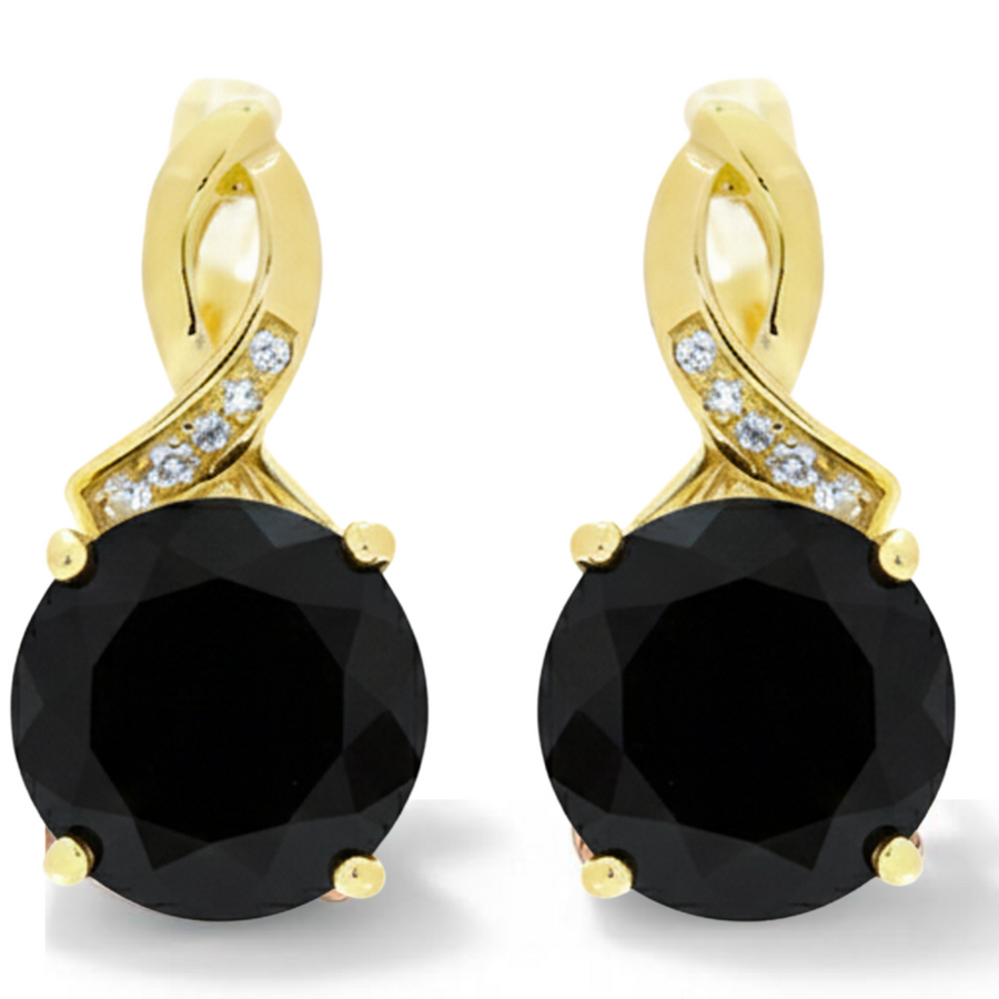 Natural Black Onyx Sterling Silver Earrings Fine Color Jewels