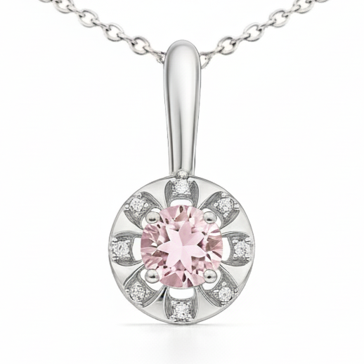 Natural Rose Quartz Pendant Necklace