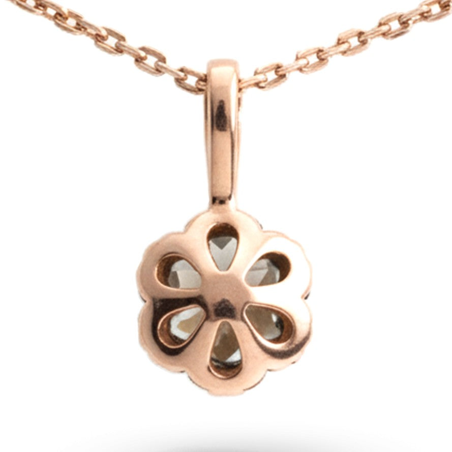 Natural Smoky Quartz Silver Floral Pave Necklace