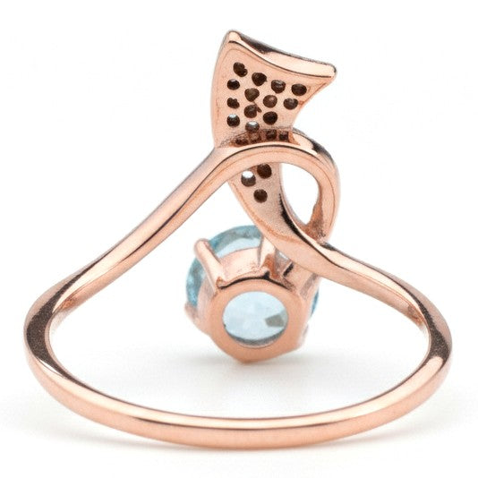 Natural Sky Blue Topaz Sterling Silver Bypass Ring