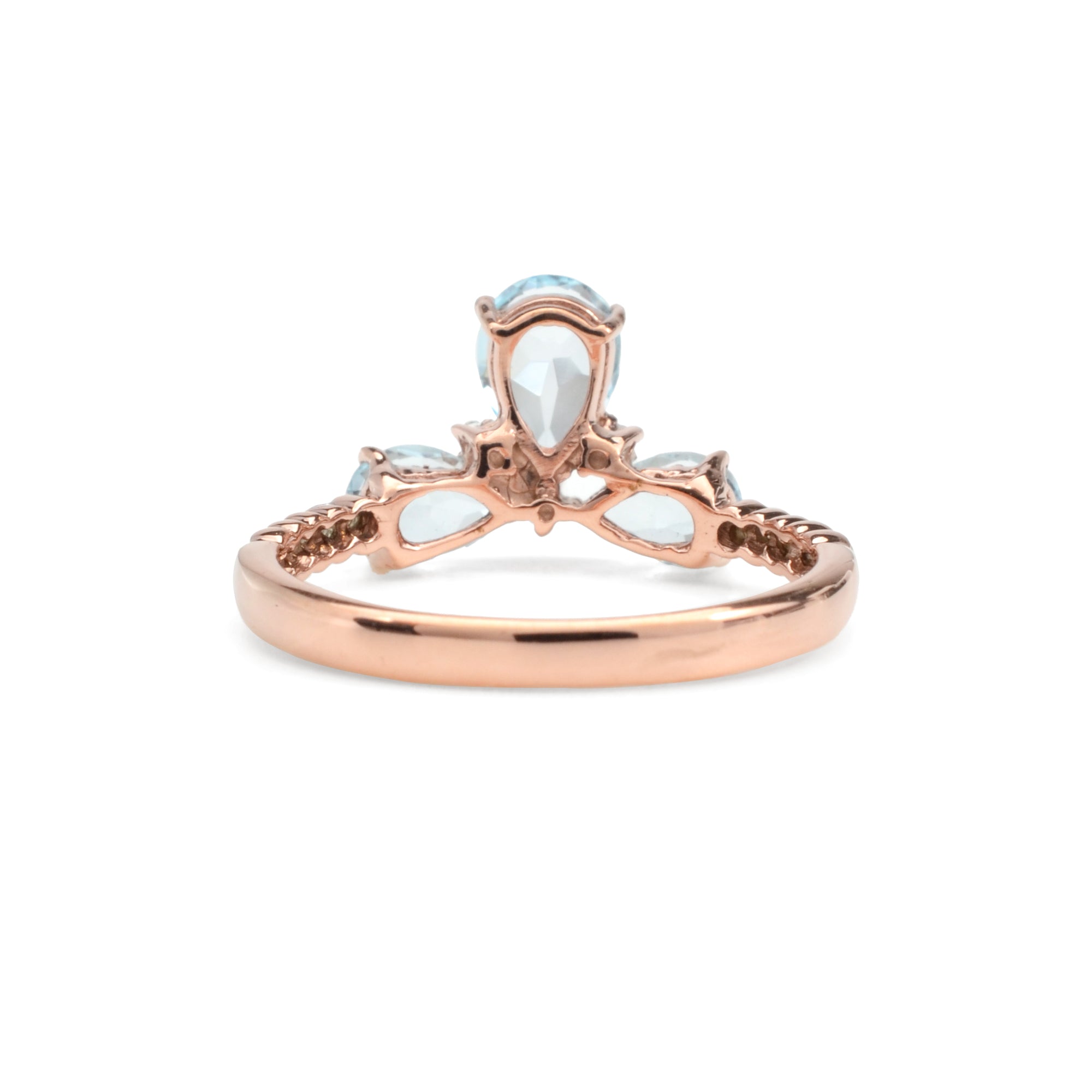 Natural Sky Blue Topaz 3 Stone Silver Ring