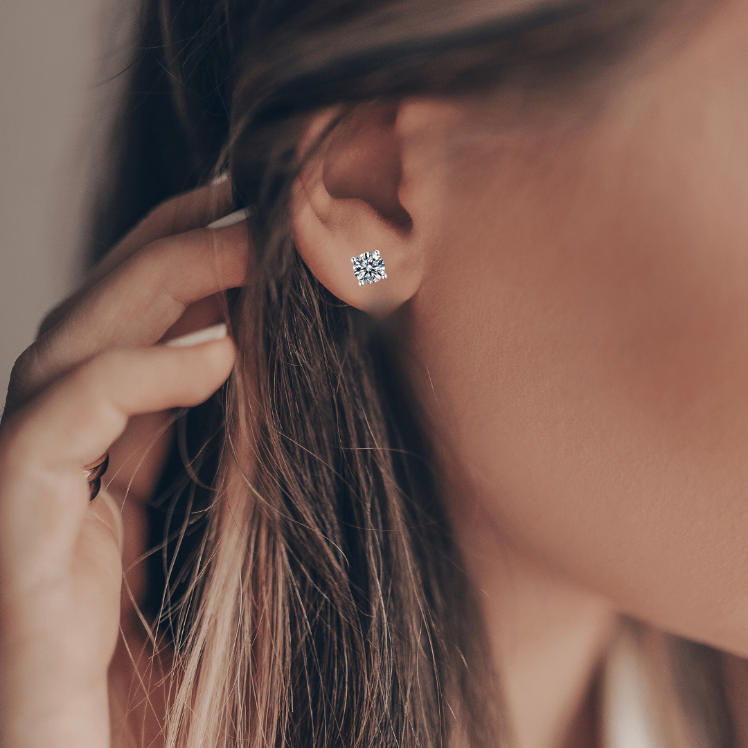 Modal showcasing Daily Wear Earrings Valentine Day Gift For Her Minimalist Solitaire Studs