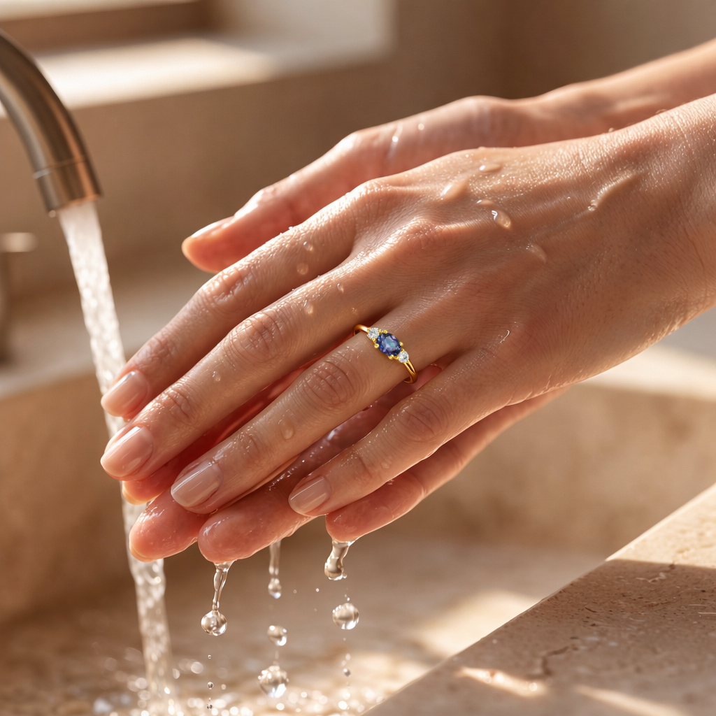 22k Gold Vermeil Alexandrite Oval Three Stone Ring