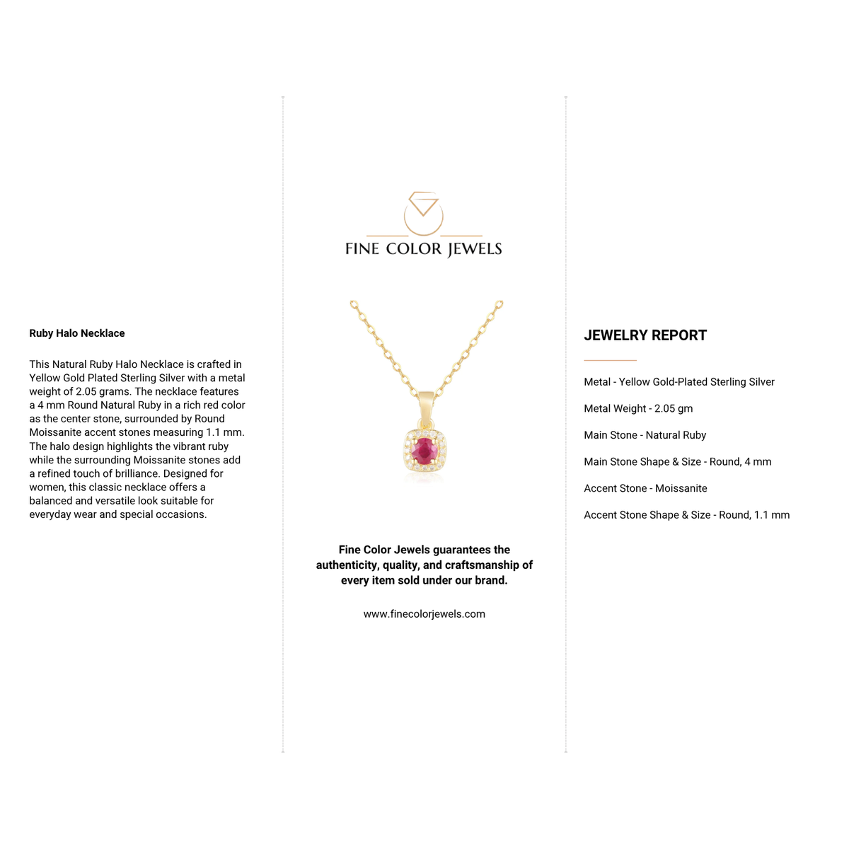 Ruby Halo Necklace