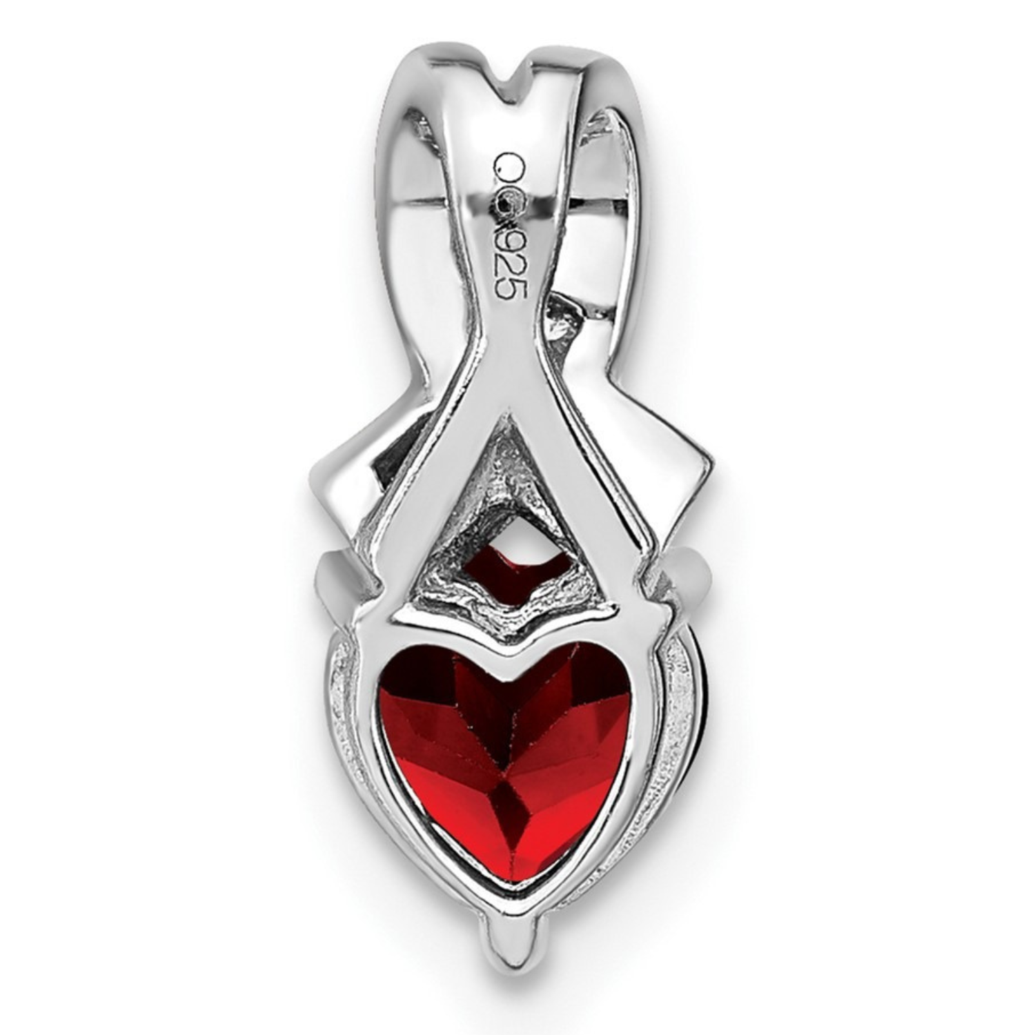 Sterling Silver Gemstones and Diamond Heart Pendant