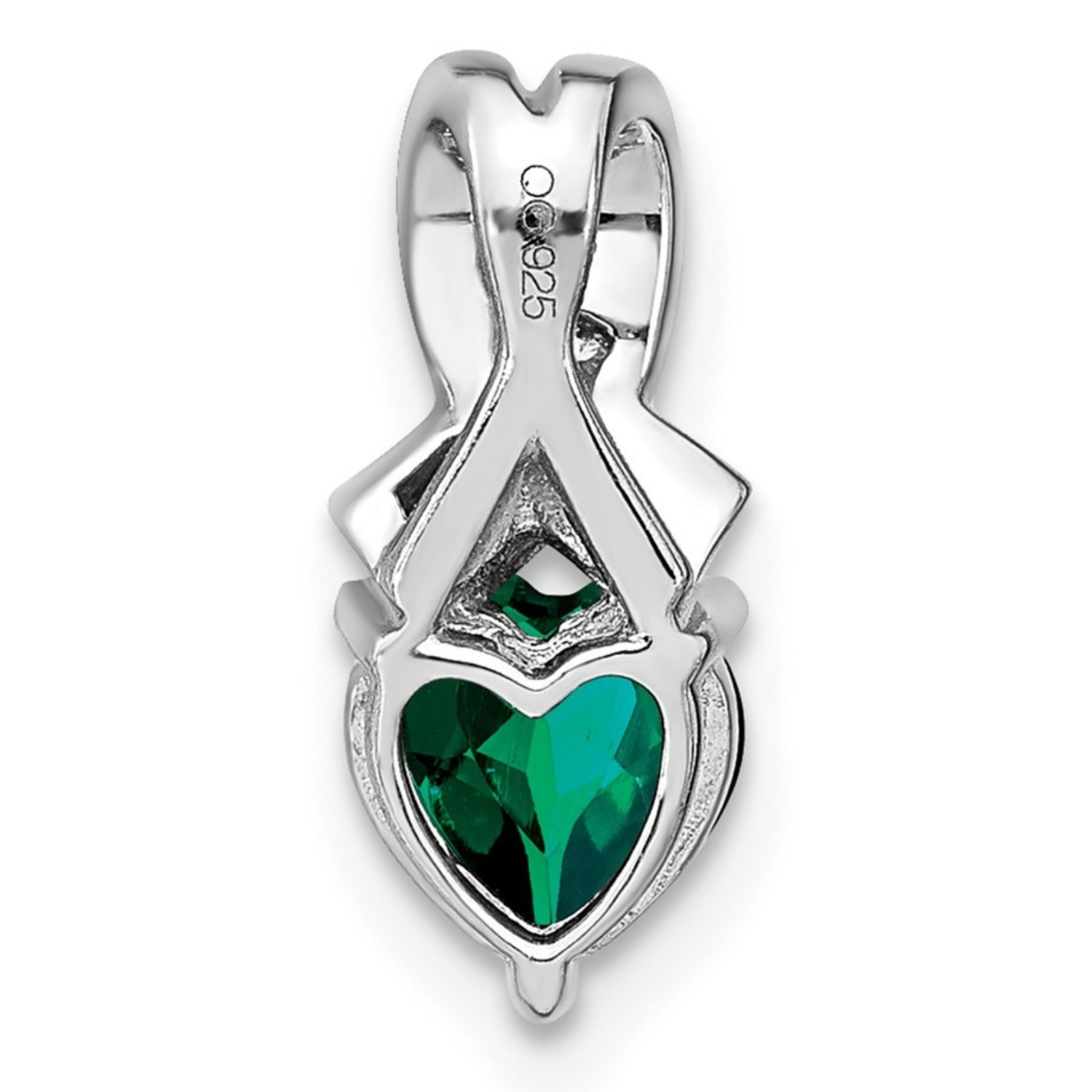 Sterling Silver Gemstones and Diamond Heart Pendant