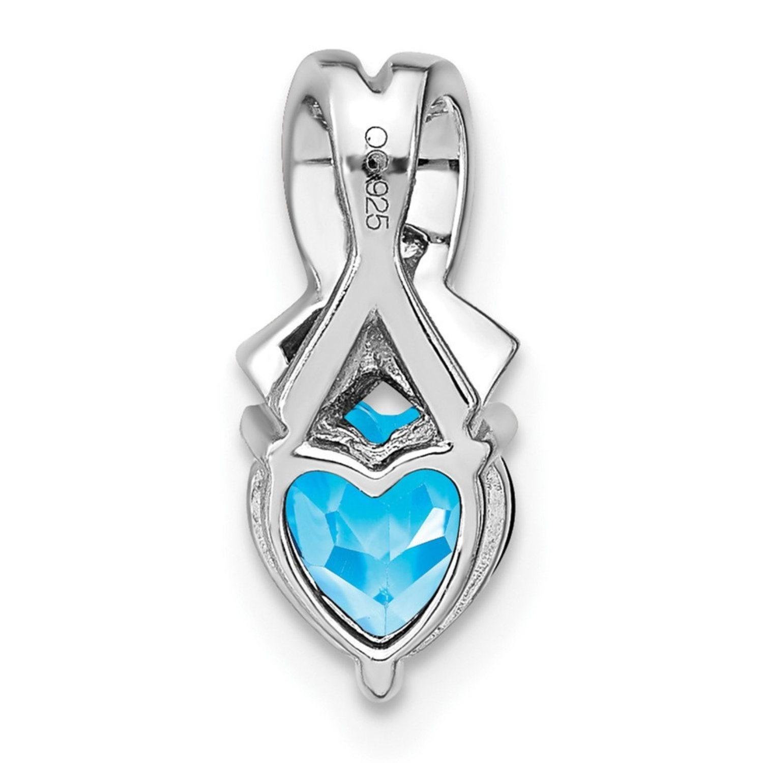 Sterling Silver Gemstones and Diamond Heart Pendant