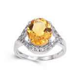 Citrine Silver Statment Ring