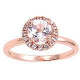 White Topaz Halo Engagement Ring in Rose Gold, Rose gold topaz ring, engagement ring design, topaz ring design, halo ring design