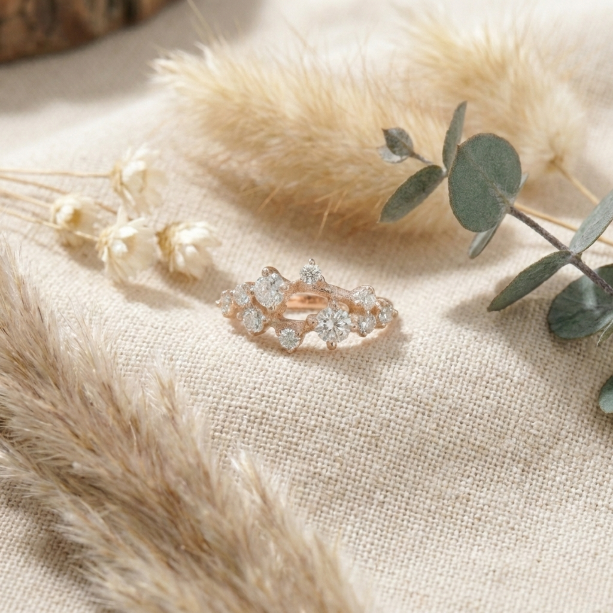 White Sapphire Cluster Ring Fine Color Jewels