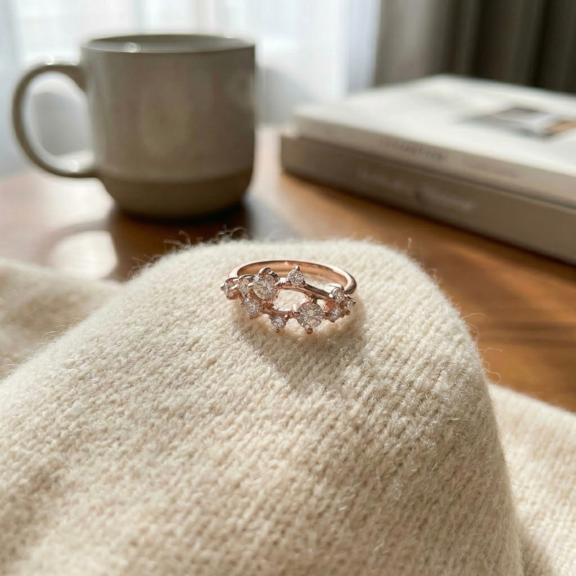 White Sapphire Cluster Ring Fine Color Jewels