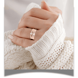 White Sapphire Rose Gold Three Band Fashion Ring Fine Color Jewels best gift for girls, best gift for women, Christmas gift, Cross Ring, dla-dm-discount-all-154898, gift for her, Gift for Mom, gift for women, gift from daughter, New Year gift, Triplet Row Ring, Valentine's Day gift