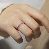 Pink Sapphire Oval Three Stone Ring