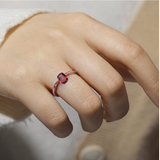Cushion shape garnet stone, stunning red gemstone ring, natural garnet ring