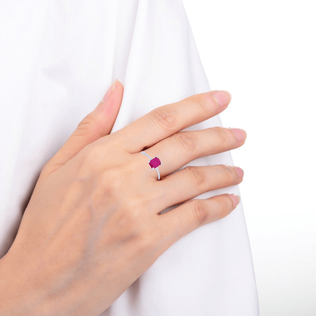 Square Cut Ruby Ring-Natural Ruby hotsell Ring-925 Solid Silver Ring-Birthstone Ring-Gemstone Ring-Wedding Ring-Gift For Her-July Birthstone Jewelry