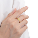 Women's Snake Band Gold Plated Silver Ring