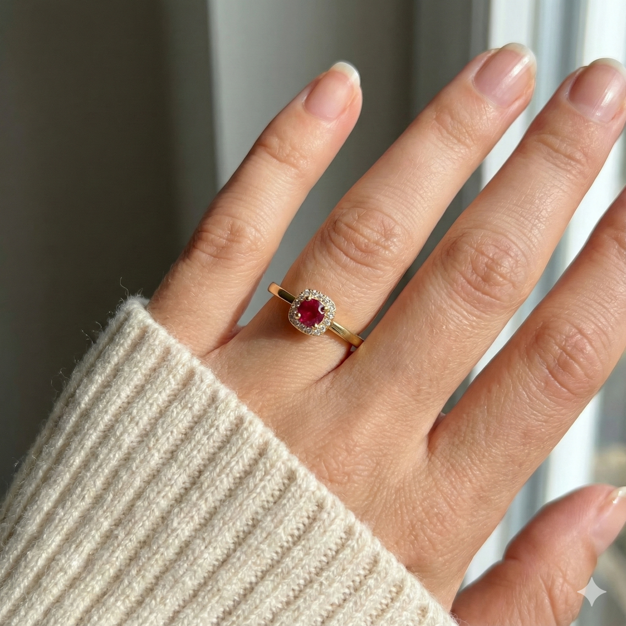 Ruby Halo Ring