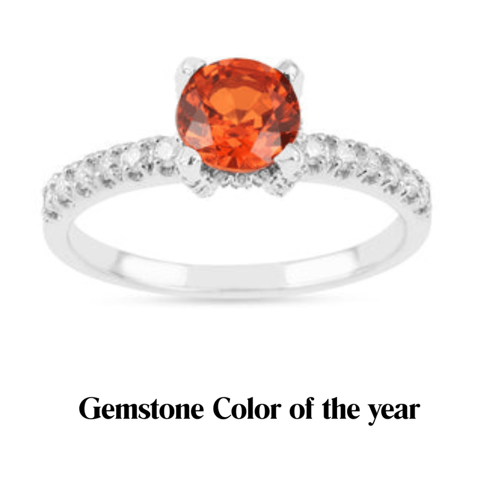 Bague en argent sterling avec saphir pêche padparadscha cultivé en laboratoire