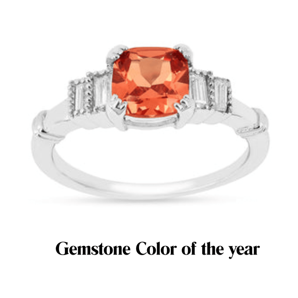bague de déclaration en argent sterling avec saphir padparadscha