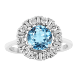 Natural Blue Topaz Round Halo Ring FineColorJewels best gift for girls, best gift for women, Blue Topaz Jewelry, Blue Topaz Ring, Christmas gift, December Birthstone, dla-dm-discount-all-154898, gift for her, Gift for Mom, gift for women, gift from daughter, New Year gift, Valentine's Day gift