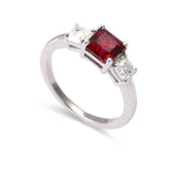 Lab Grown Ruby Three Stone Ring Fine Color Jewels 925 Sterling Silver Ruby Ring, best gift for girls, best gift for women, dla-dm-discount-all-154898, gift for her, Gift for Mom, gift for women, gift from daughter, Lab Created Ruby, lab grown ruby, New Year gift, red stone ring, ring for her, ring for women, ruby ring, Silver Three Stone ring, three stone ring, Valentine's Day gift