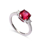 Lab Grown Ruby Three Stone Ring Fine Color Jewels 925 Sterling Silver Ruby Ring, best gift for girls, best gift for women, Christmas gift, dla-dm-discount-all-154898, gift for her, Gift for Mom, gift from daughter, July Birthstone Jewelry, Lab Created Ruby, lab grown ruby, Mother's Day Gift, New Year gift, red stone ring, ring for her, ring for women, Ruby pave ring, ruby ring, ruby three stone ring, Silver Three Stone ring, three stone ring, Valentine's Day gift